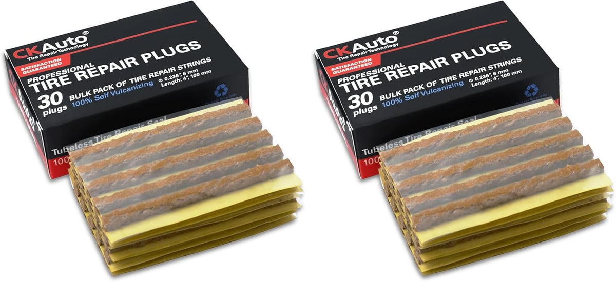 Ckauto 60Pcs 4" Black Tire Repair Strings, Automotive Tool Tire Repair Plugs for Tubeless Off-Road Tires Car, Bike, ATV, UTV, Wheelbarrow, Mower