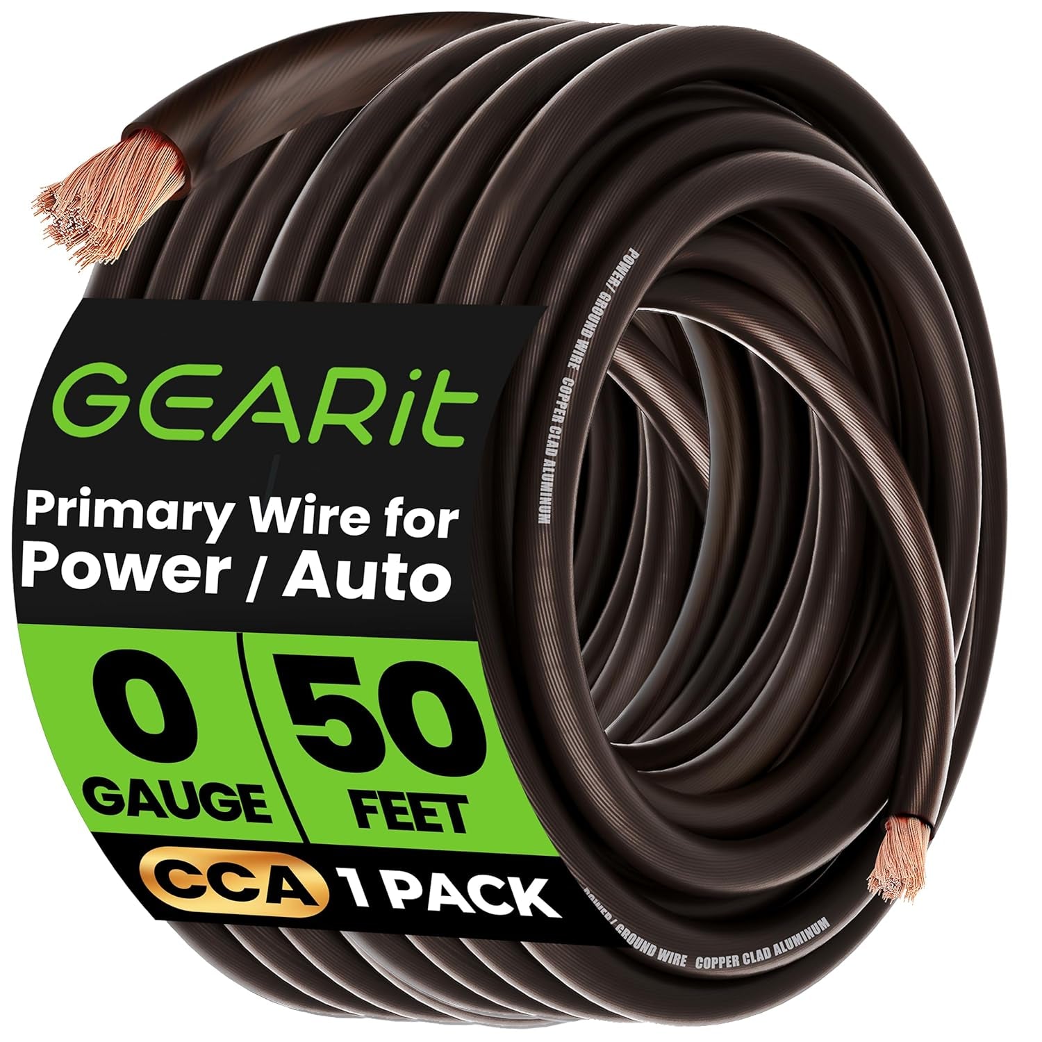 Gearit 1/0 Gauge Wire 25 Ft Red, 0 AWG CCA Battery Cable Power/Ground Wire for Car Audio, Amplifier, RV Trailer & Automotive Electrical