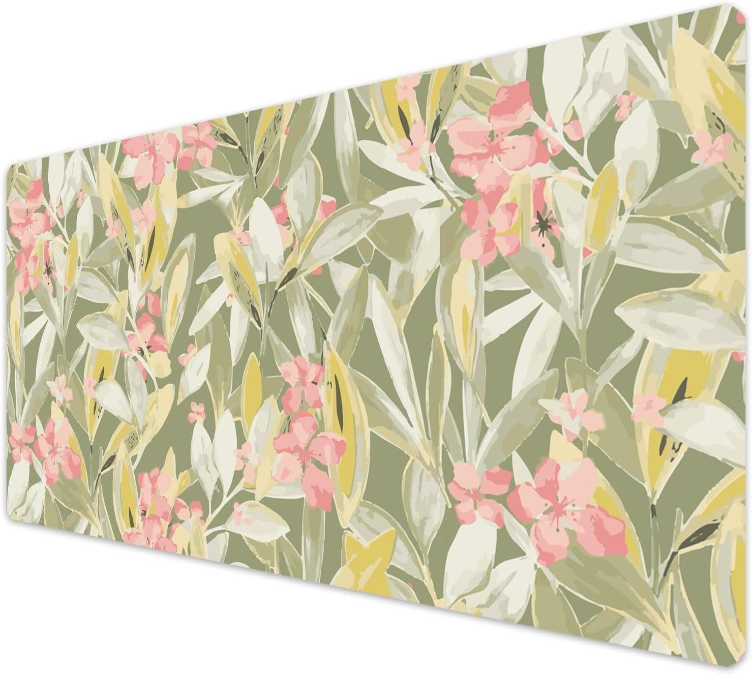 French KOKO Large Mouse Pad Desk Mat 15" X 30" – Extended Floral Desk Protector for Keyboard & Mouse – Non-Slip Waterproof Cute Office Pad Aesthetic Workstation Mat