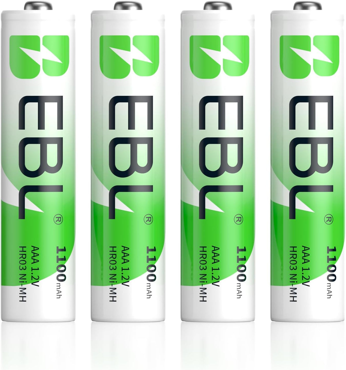 EBL AA Rechargeable Batteries 2800Mah 4 Pack and AAA Rechargeable Batteries 1100Mah 4 Pack, 1.2V Ni-Mh AA AAA Batteries Combo