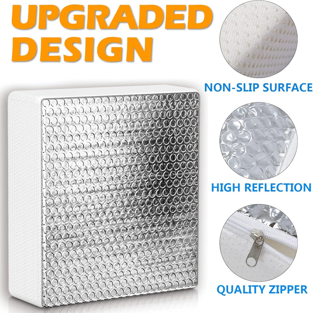 SIKADEER RV Vent Insulator 14″X14″X3″, 2 Piece Universal RV Skylight Cover with Reflective Surface, Skylight Shade Energy Savings Sunroof Fits for 14 Inch X 14 Inch Rv/Camper Vents