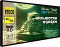 Silver Ticket Products STR Series 6 Piece Home Theater Fixed Frame 4K / 8K Ultra HD, HDTV, HDR & Active 3D Movie Projection Screen, 16:9 Format, 150" Diagonal, White Material STR-169150