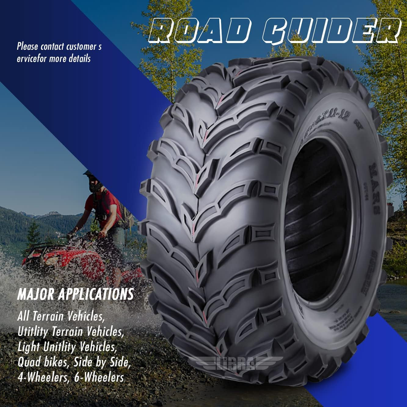 ROADGUIDER ATV/UTV Tires 25X10-12 25X10X12 6PR- Set 2-10273