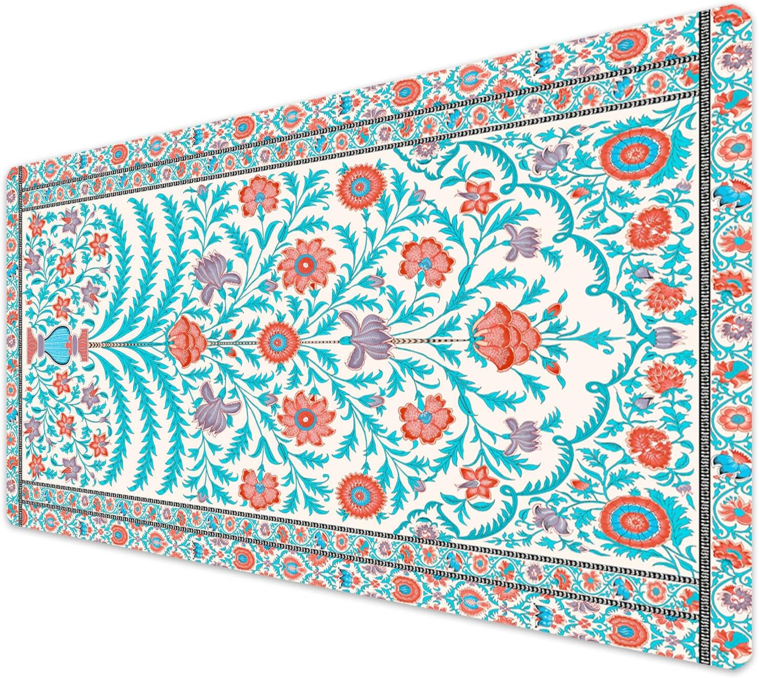 French KOKO Large Mouse Pad Desk Mat 15" X 30" – Extended Floral Desk Protector for Keyboard & Mouse – Non-Slip Waterproof Cute Office Pad Aesthetic Workstation Mat