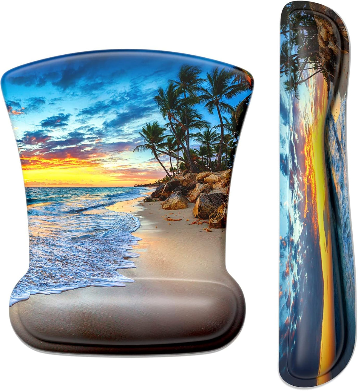 ITNRSIIET Mouse Pad Wrist Support Keyboard Wrist Rest Pad Ergonomic Mousepad Non-Slip Memory Foam Keyboard Pad Easy Typing Pain Relief Perfect for PC Laptop Gaming Office, Abstract Art Style
