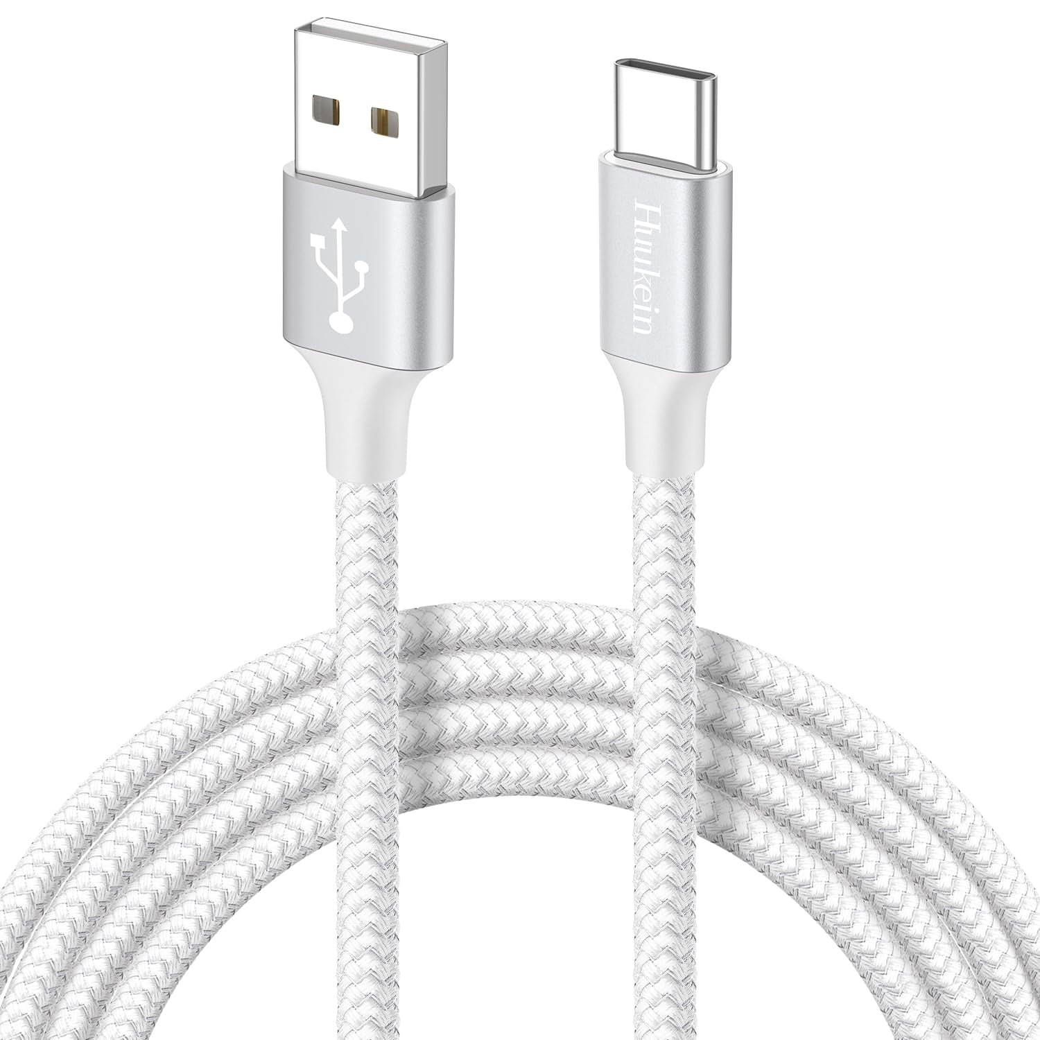 Huukein Short USB C Cable 1Ft, 2 Pack USB a to USB C Carplay Cable for Iphone 17 Air 16 15 Pro Max Plus, Short USBC Car Charger Cord, White