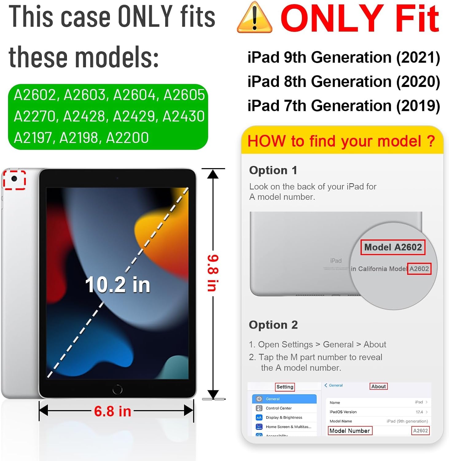 Fintie Slimshell Case for Ipad 9Th / 8Th / 7Th Generation (2021/2020/2019 Model) 10.2 Inch - [Built-In Pencil Holder] Soft TPU Protective Stand Back Cover, Auto Wake/Sleep, Composition Book Black