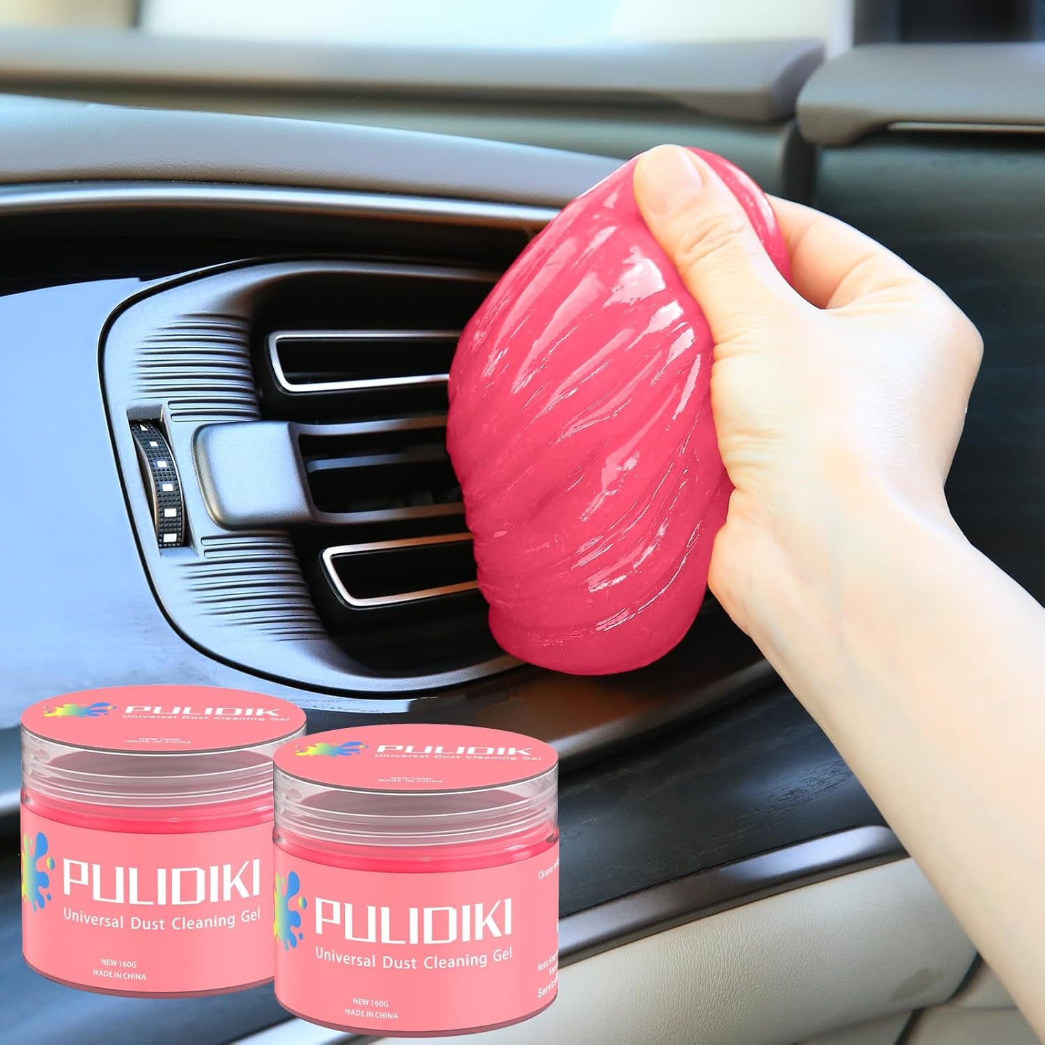 PULIDIKI Car Cleaning Gel Car Cleaning Putty Car Putty Auto Detailing Tools Car Slime Cleaner Dust Cleaning Gel for Car Interior Cleaner Car Cleaning Supplies Cleaning Kit Car Accessories Blue 2Pack
