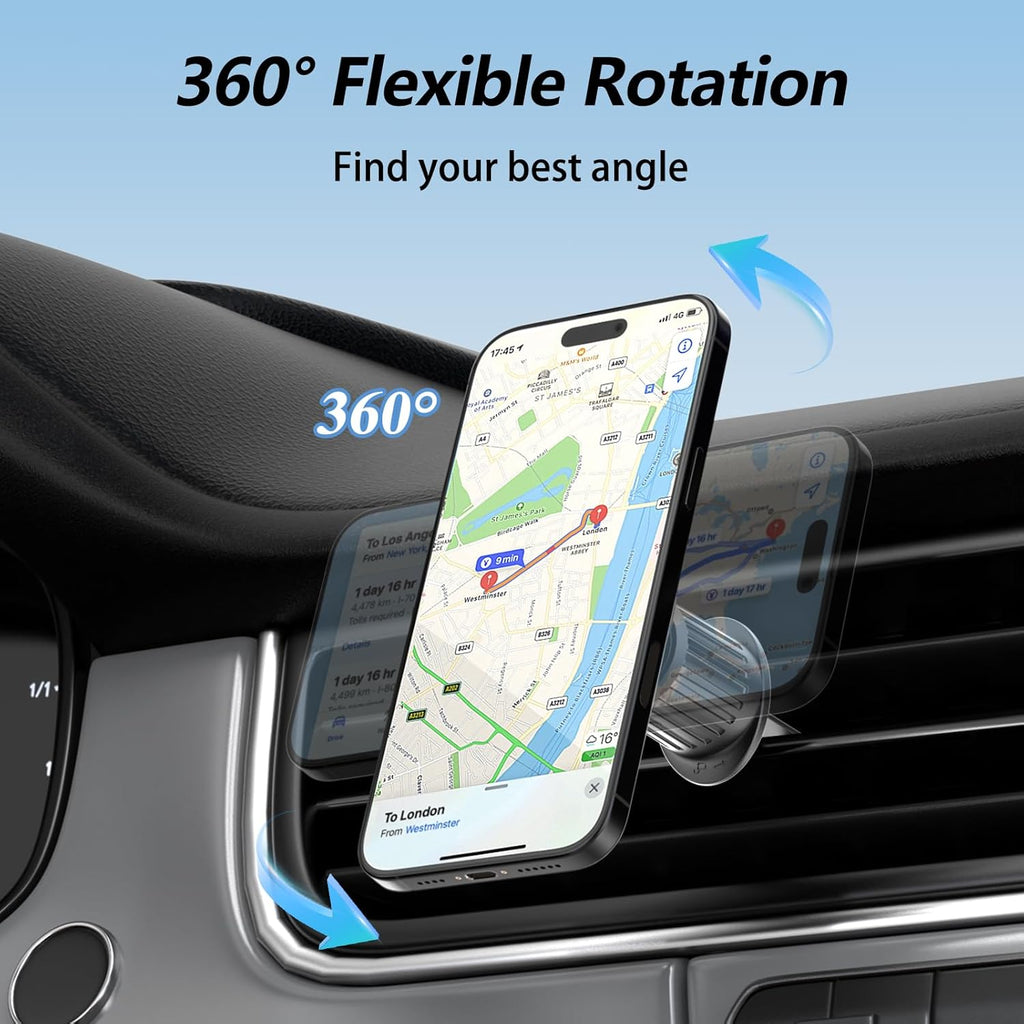 Jaroco for [Magsafe Car Mount] [360°Flexible Rotation] [20X Strong Magnets] Upgraded Metal Hook, Hands-Free Phone Holder Fit for Iphone 16/15/14/13/12 Series, Black