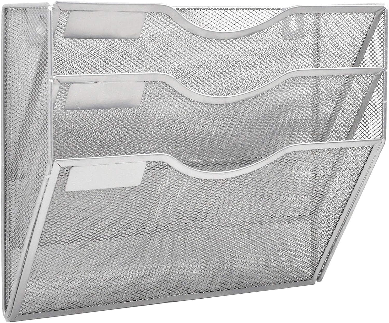EASEPRES 8 Pocket Mesh Hanging Wall File Organizer, Wall Mounted Mail Paper Document Folder Holder, Clipboard Storage Organization Magazine Rack with Nametag Label for Office Home School, Black