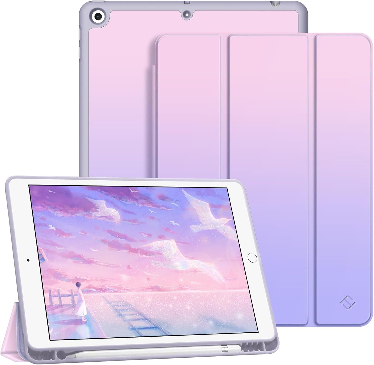 Fintie Slimshell Case for Ipad 9Th / 8Th / 7Th Generation (2021/2020/2019 Model) 10.2 Inch - [Built-In Pencil Holder] Soft TPU Protective Stand Back Cover, Auto Wake/Sleep, Composition Book Black