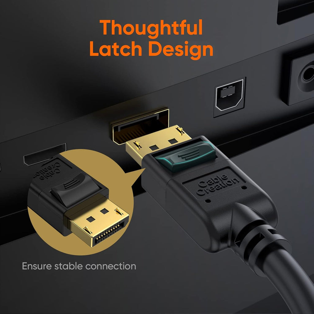 Cablecreation Displayport Cable 10Ft/3M, 4K DP Cable 1.2 Male to Male Support 4K@60Hz, 2K@144Hz Compatible with Computer, Desktop, Laptop, PC, Monitor, Projector,2Pack/Black