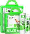 EBL AA Rechargeable Batteries 2800Mah 4 Pack and AAA Rechargeable Batteries 1100Mah 4 Pack, 1.2V Ni-Mh AA AAA Batteries Combo