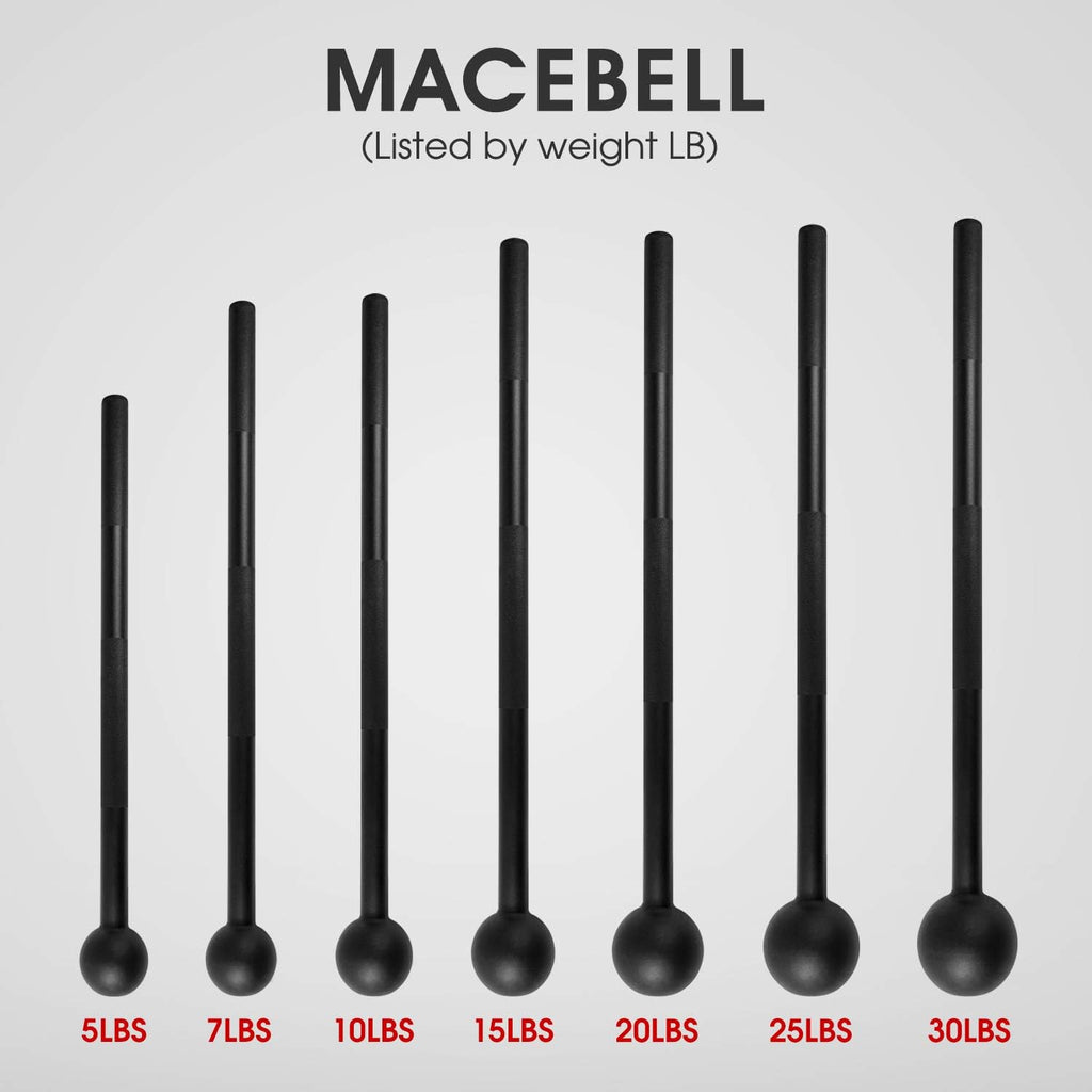 Yes4All Steel Mace Bell for Strength Training, Support Full Body, Muscles, Shoulder, Grips & Forearms Workouts, Stretching 5, 7, 10, 15, 20, 25, 30 LB for Woman & Man