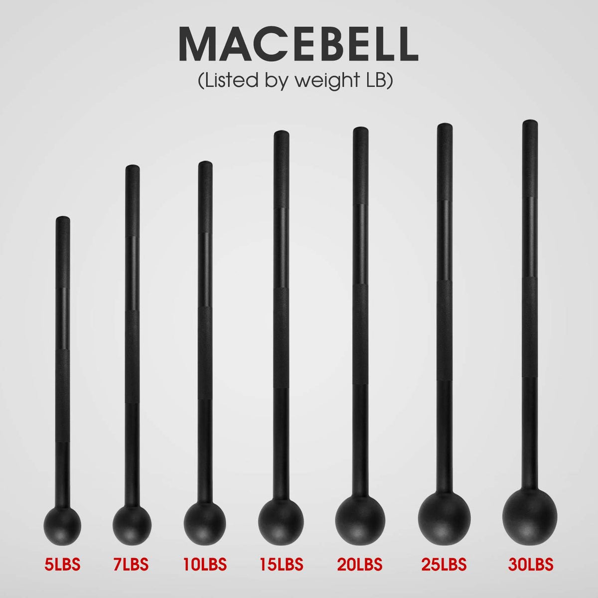 Yes4All Steel Mace Bell for Strength Training, Support Full Body, Muscles, Shoulder, Grips & Forearms Workouts, Stretching 5, 7, 10, 15, 20, 25, 30 LB for Woman & Man