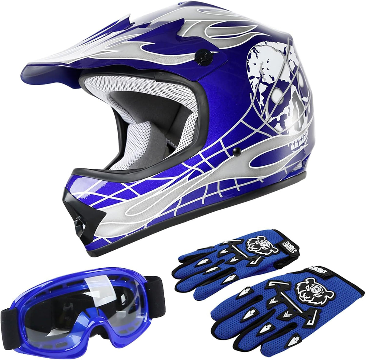 TCT-MOTORPARTS DOT Youth Kids Dirt Bike Full Face Helmets Motocross ATV Offroad Four Wheeler Helmet Pink Butterfly Medium Size