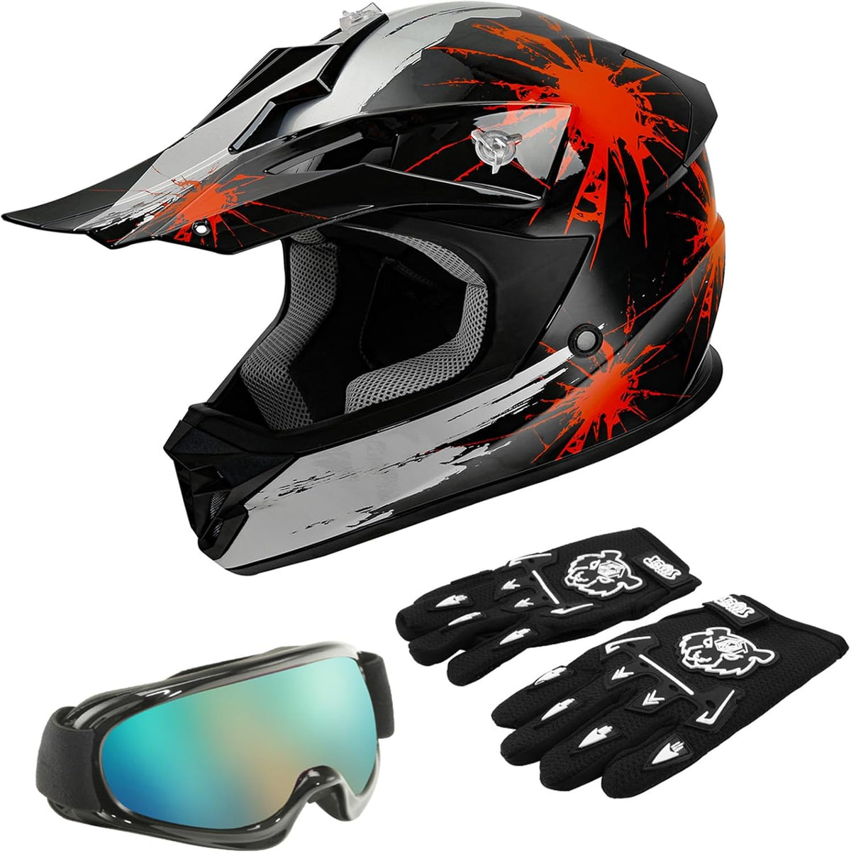TCT-MOTORPARTS DOT Youth Kids Dirt Bike Full Face Helmets Motocross ATV Offroad Four Wheeler Helmet Pink Butterfly Medium Size