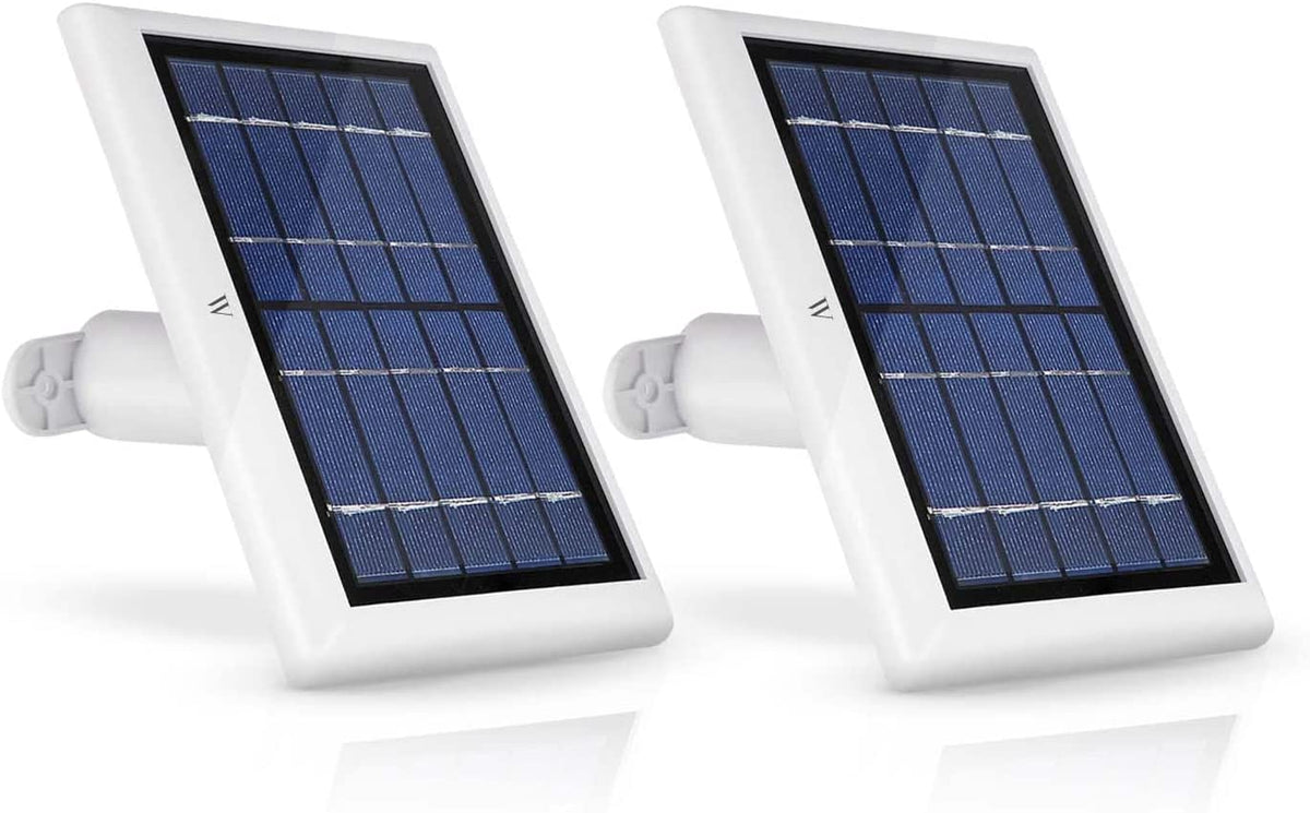 Wasserstein Solar Panel Compatible with Ring Spotlight Cam/Plus/Pro Battery, Stick up Cam/Pro & Outdoor Cam plus Battery - Continuous Power for Ring Surveillance Camera (3-Pack, White)