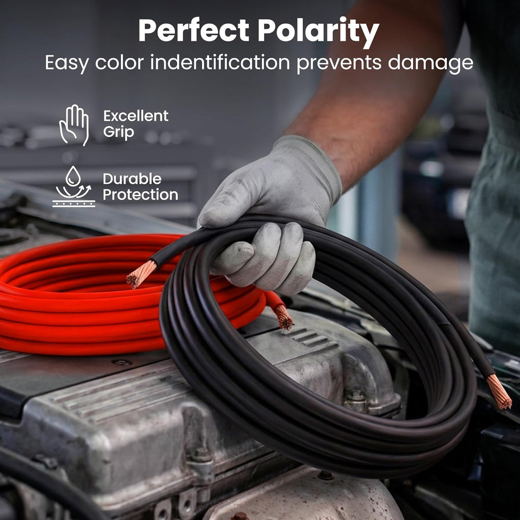 Gearit 1/0 Gauge Wire 25 Ft Red, 0 AWG CCA Battery Cable Power/Ground Wire for Car Audio, Amplifier, RV Trailer & Automotive Electrical