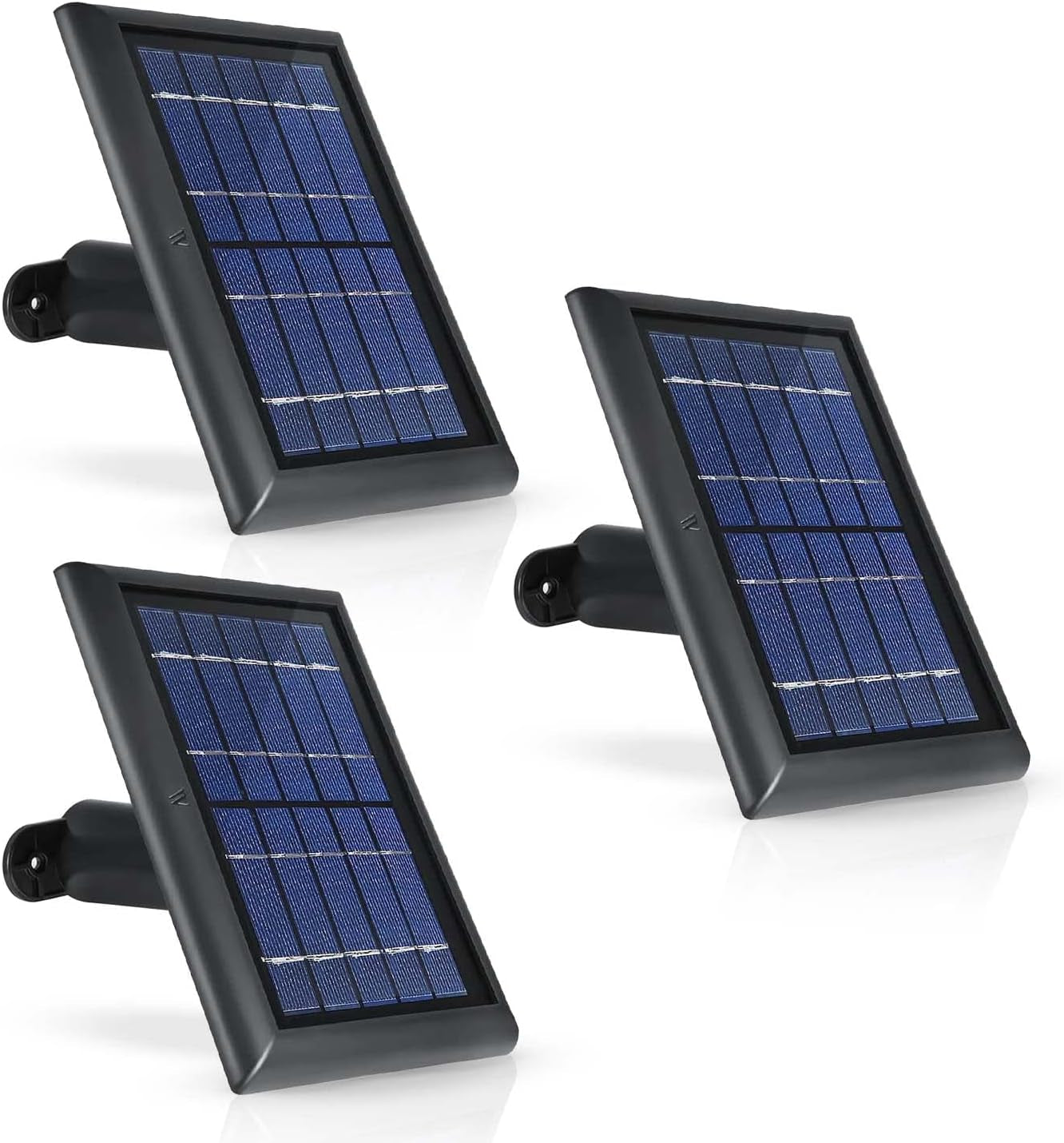 Wasserstein Solar Panel Compatible with Ring Spotlight Cam/Plus/Pro Battery, Stick up Cam/Pro & Outdoor Cam plus Battery - Continuous Power for Ring Surveillance Camera (3-Pack, White)
