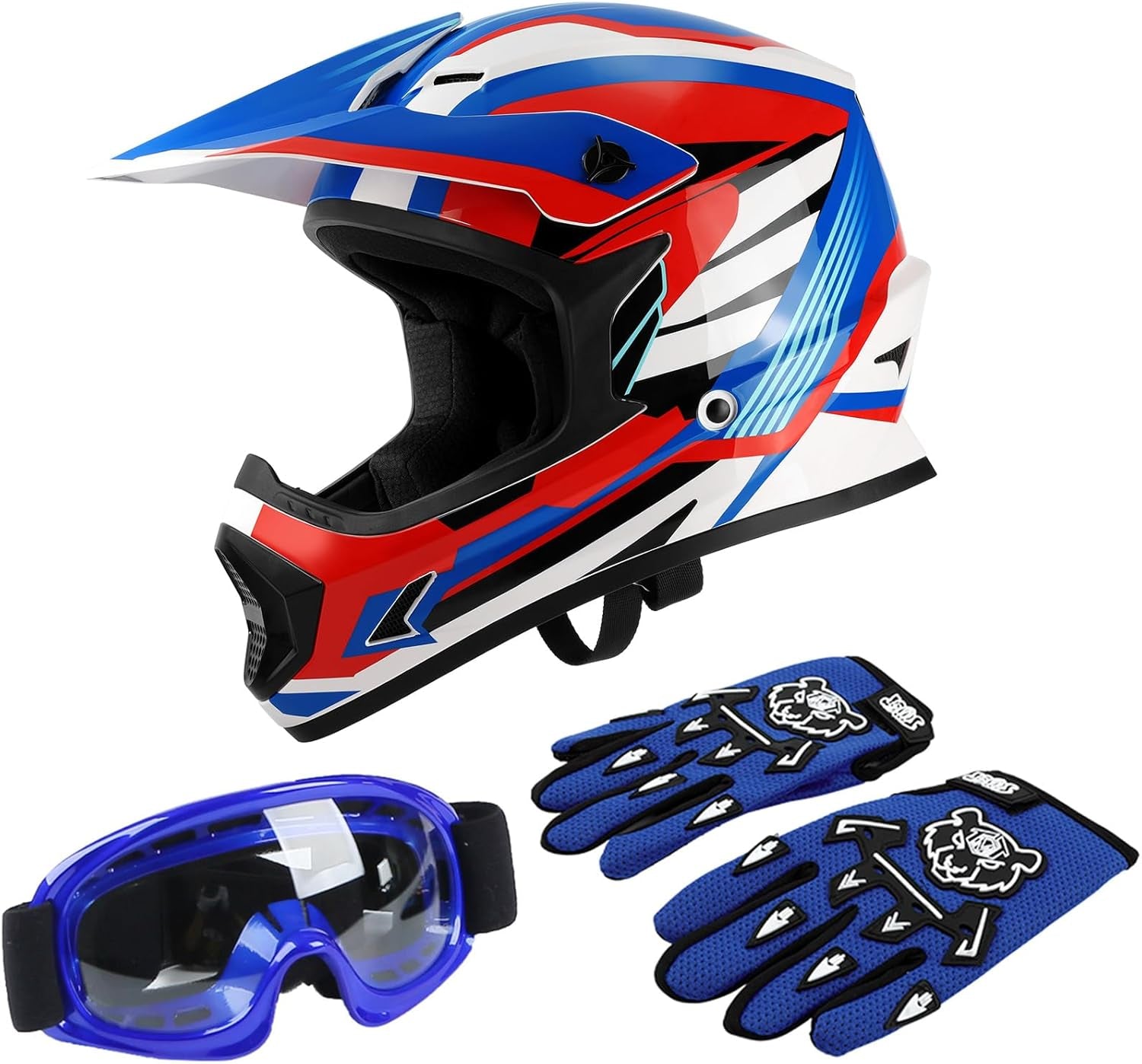 TCT-MOTORPARTS DOT Youth Kids Dirt Bike Full Face Helmets Motocross ATV Offroad Four Wheeler Helmet Pink Butterfly Medium Size