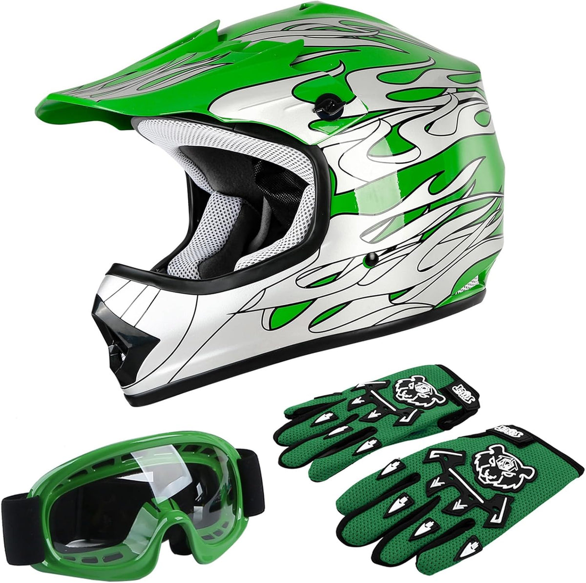 TCT-MOTORPARTS DOT Youth Kids Dirt Bike Full Face Helmets Motocross ATV Offroad Four Wheeler Helmet Pink Butterfly Medium Size