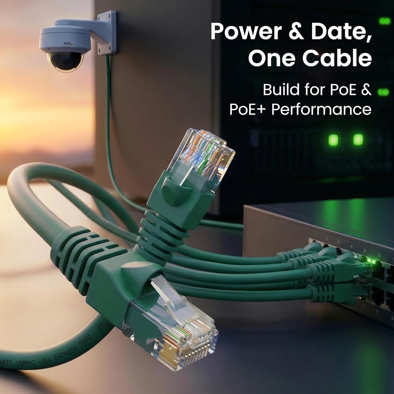 Gearit Cat 6 Ethernet Cable (10-Pack 10 Feet) Cat6 Network Patch, 10Gbps, RJ45, Snagless Cord, Gold-Plated Connectors, Internet for PC, TV, Tablet, Router, Printer, Servers, IT Data Center - Green