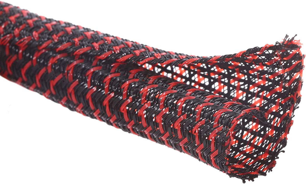 Alex Tech 10Ft - 3/8 Inch Cord Protector Wire Loom Tubing Cable Sleeve Split Sleeving for USB Cable Power Cord Audio Video Cable – Protect Cat from Chewing Cords - Black