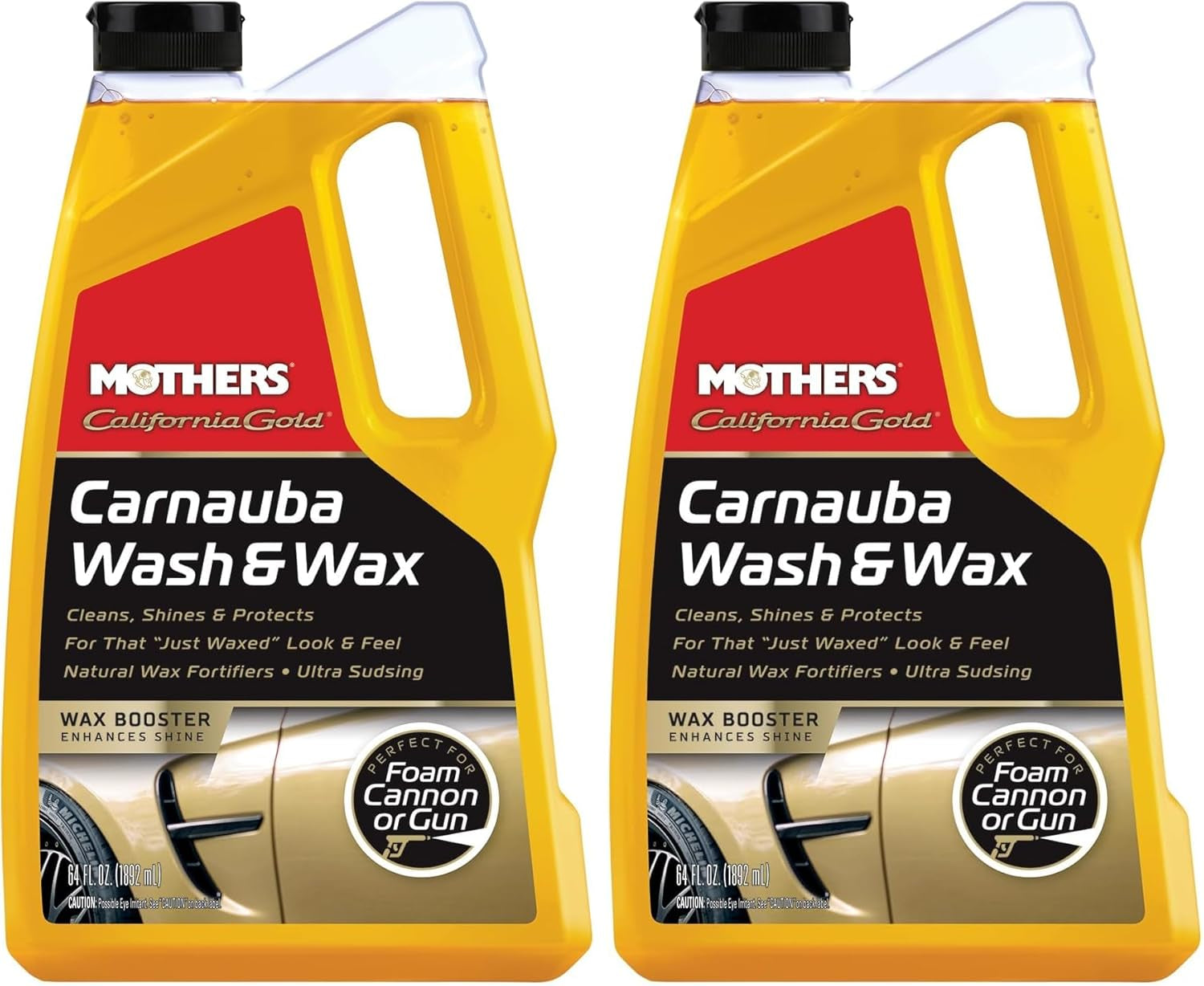 Mothers California Gold Carnauba Wash & Wax, 64 Oz. — Cleans, Shines & Protects – Gentle, Ph Balanced, Ultra-Sudsy for a Spot-Free, Brilliant Finish. Biodegradable & Won'T Strip Wax or Ceramic (05674)