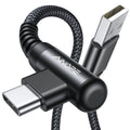 AINOPE 2-Pack Type C Charging Cable 3.1A Fast Charge, Right Angle [6.6Ft+6.6Ft] USB C Cable, Durable Nylon Braided Type C Charging Cable Fast Charge Compatible Galaxy S10 S9 S21, LG V30,V20,G6
