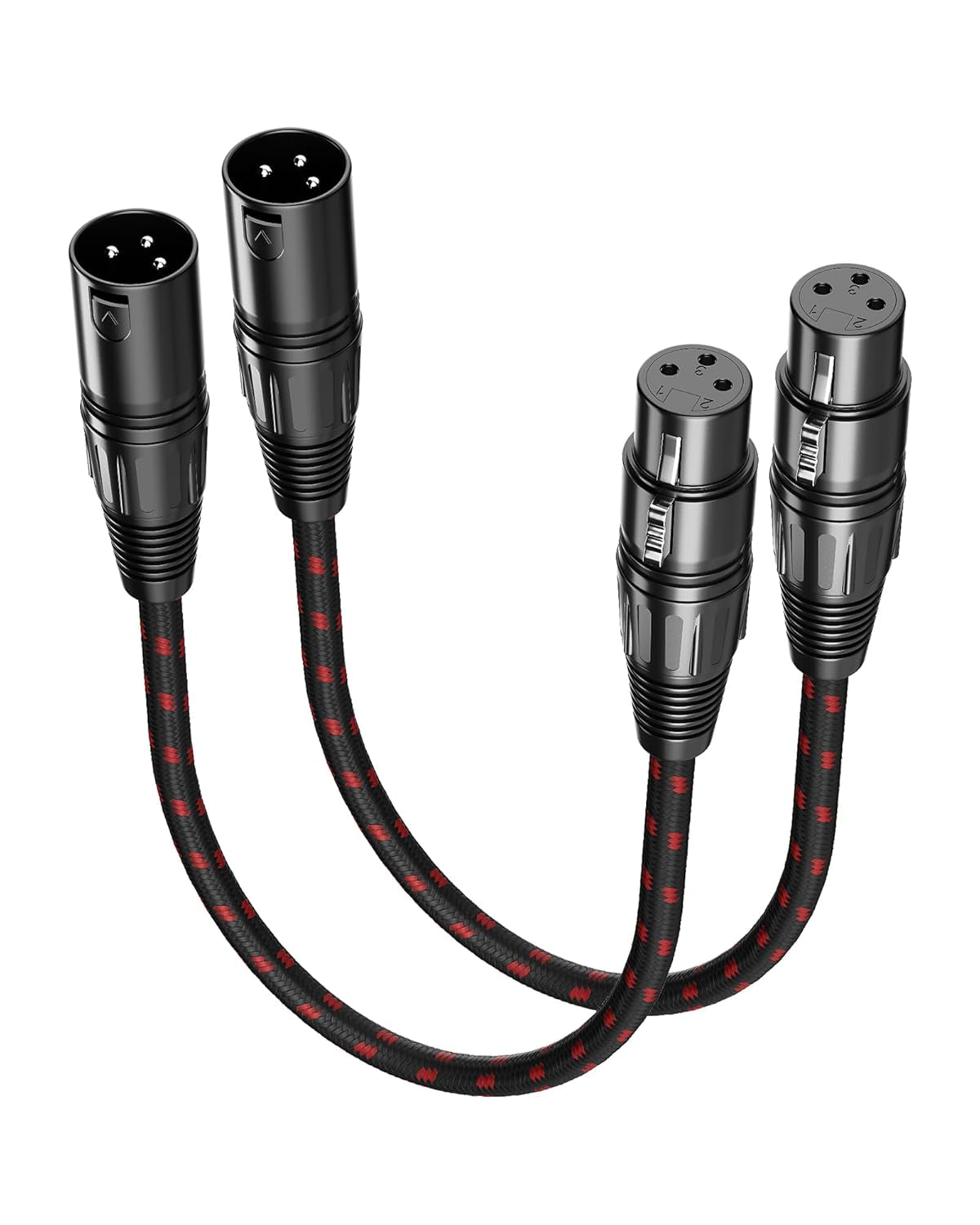 XLR Cables, 3Ft 2 Pack Microphone Cable, XLR Male to Female Balanced Microphone Cord 3 Pin, 3 Foot Short Mic Cord Oxygen-Free Copper (OFC) Nylon Braided
