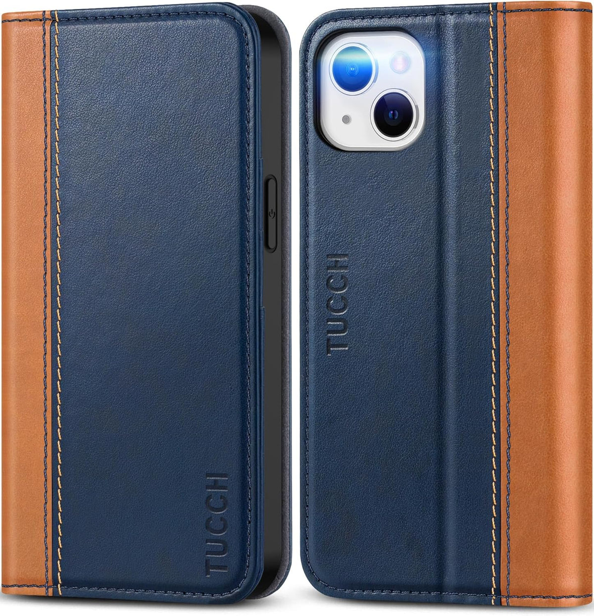 TUCCH Case Wallet for Iphone 13 5G, PU Leather Flip Folio Cover with [3 Card Slots], Stand Book Design [Shockproof TPU Interior Case] Compatible with Iphone 13 6.1-Inch 2021, Black
