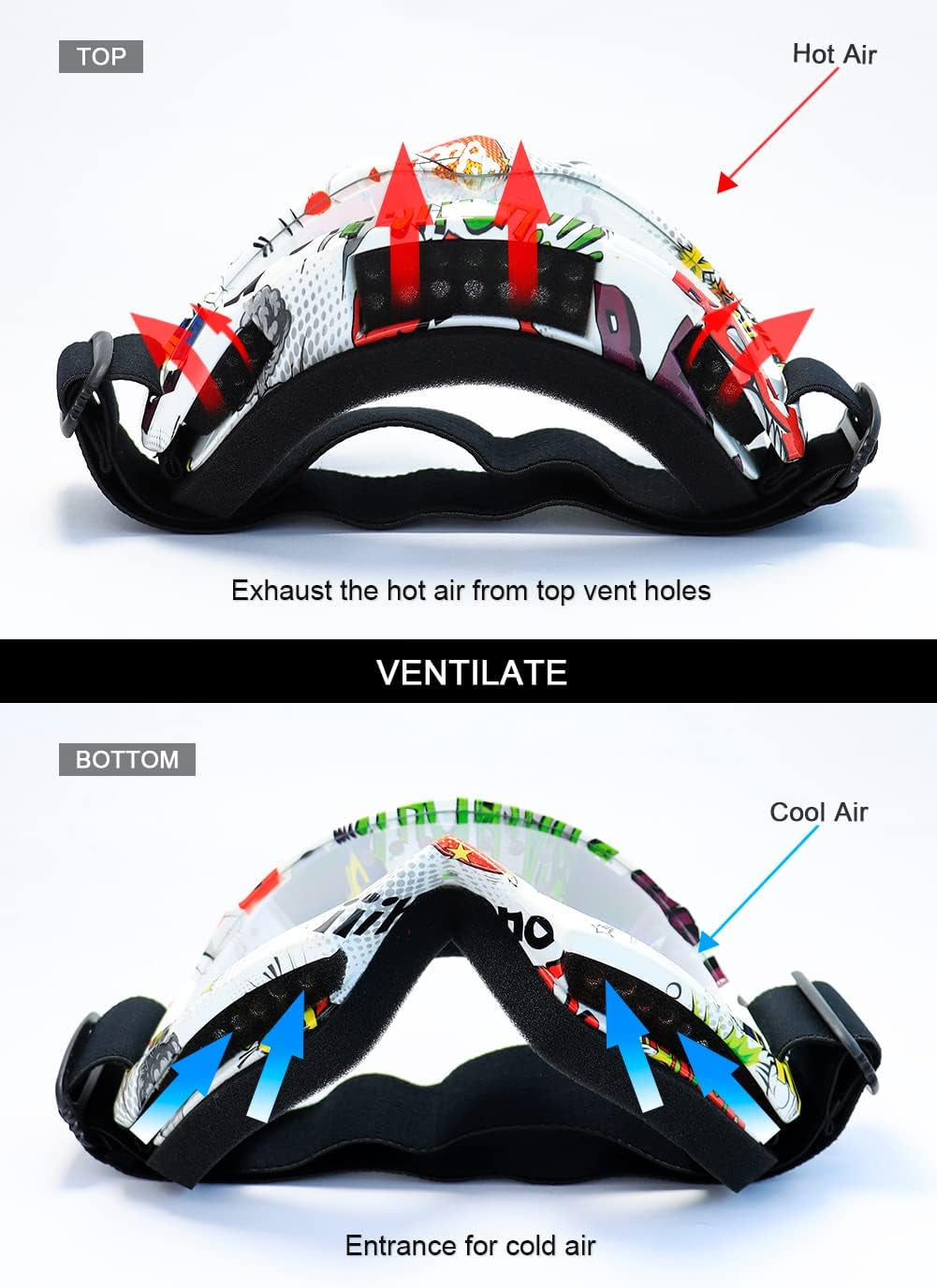 SPOSUNE Dirt Bike ATV Goggles UV400 Motorcycle Goggles for Men Women Youth Motocross Riding Goggles Windproof Dustproof
