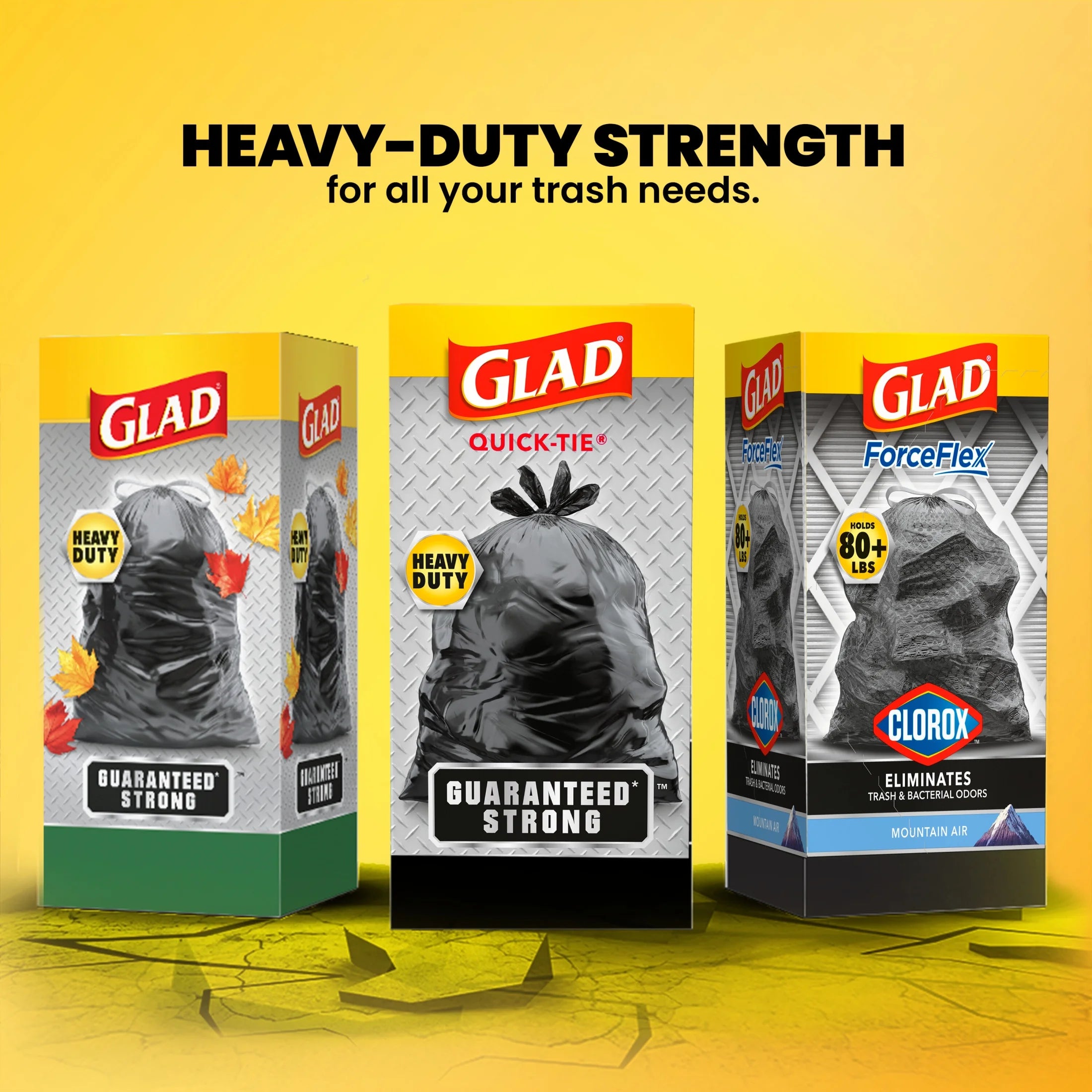 30-Gallon Quick Tie Extra Strong Heavy Duty Large Trash Bags, 40 Bags