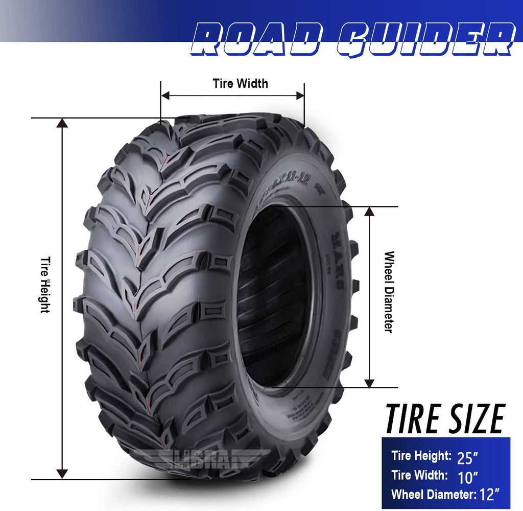 ROADGUIDER ATV/UTV Tires 25X10-12 25X10X12 6PR- Set 2-10273