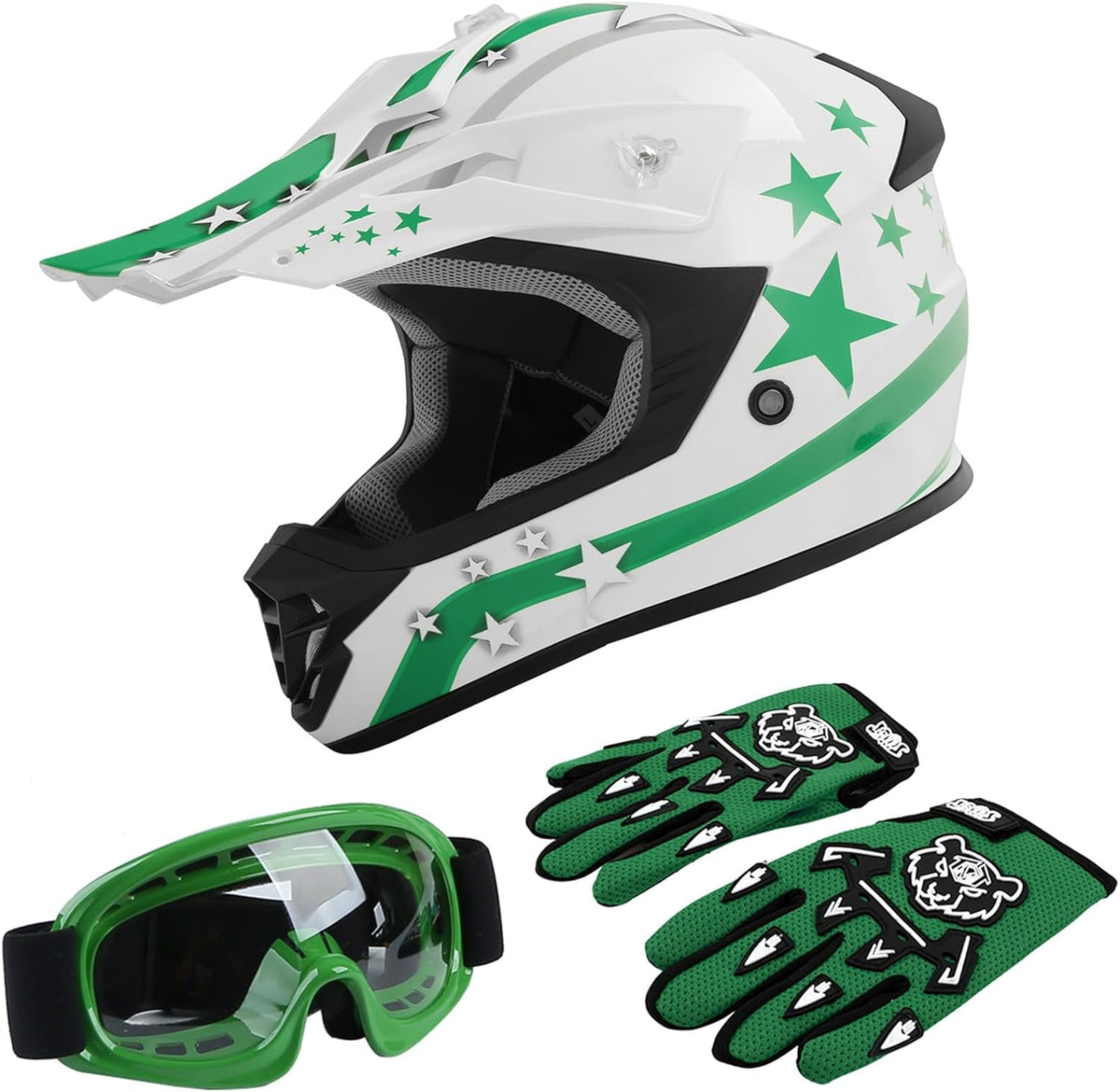 TCT-MOTORPARTS DOT Youth Kids Dirt Bike Full Face Helmets Motocross ATV Offroad Four Wheeler Helmet Pink Butterfly Medium Size