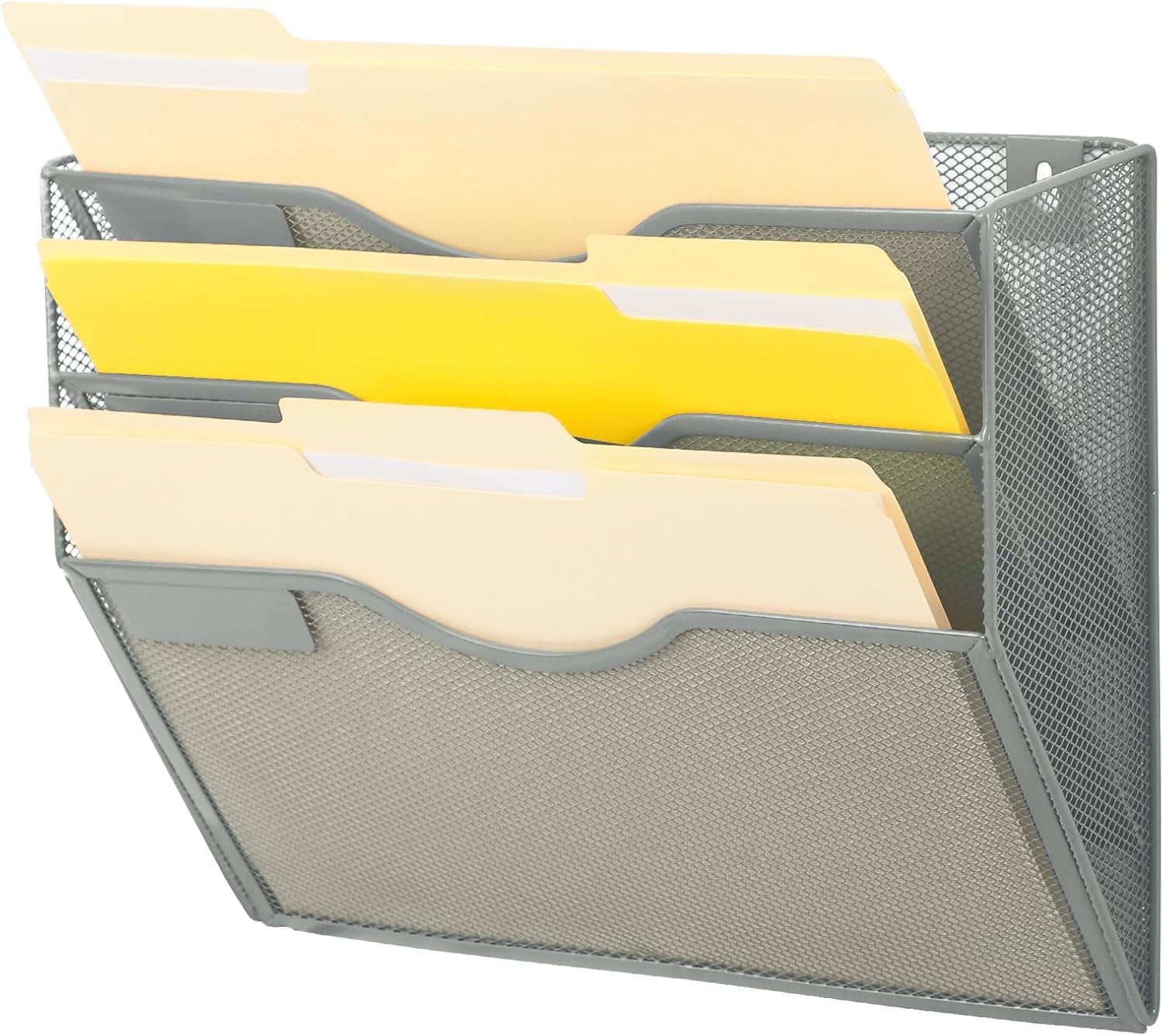 EASEPRES 8 Pocket Mesh Hanging Wall File Organizer, Wall Mounted Mail Paper Document Folder Holder, Clipboard Storage Organization Magazine Rack with Nametag Label for Office Home School, Black