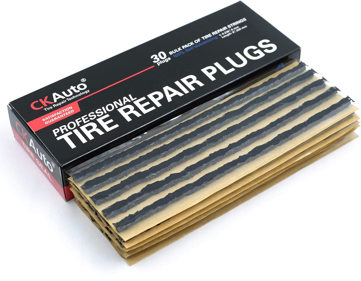 Ckauto 60Pcs 4" Black Tire Repair Strings, Automotive Tool Tire Repair Plugs for Tubeless Off-Road Tires Car, Bike, ATV, UTV, Wheelbarrow, Mower