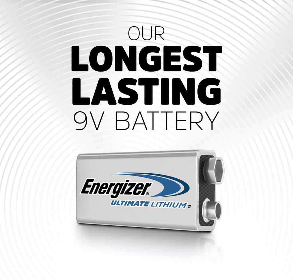 Energizer Ultimate Lithium 9V Batteries (2 Pack), Lithium 9 Volt Batteries
