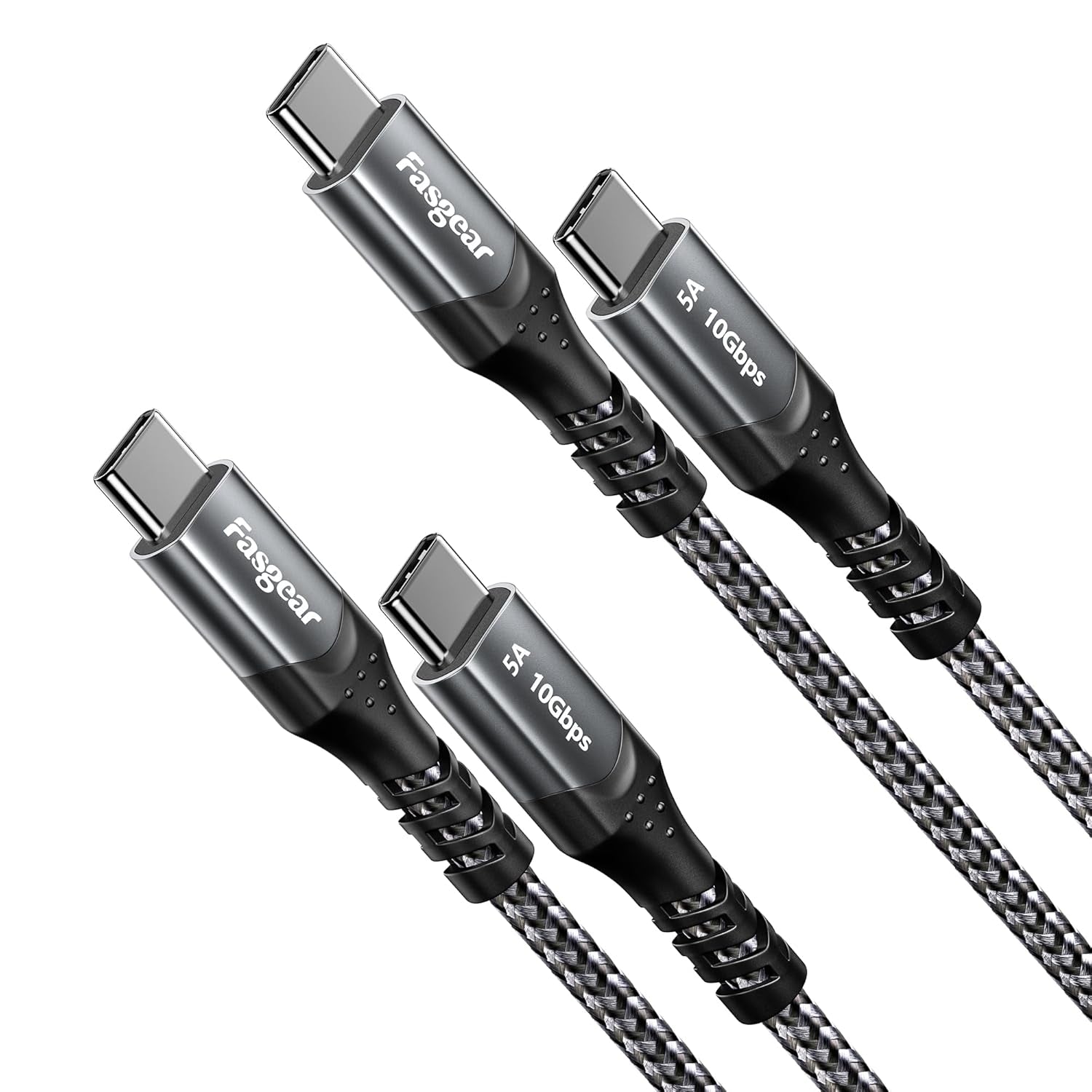 Fasgear USB C to USB C Cable 1.6Ft, 100W Fast Charge, 10Gbps USB 3.1 Gen 2 Type C Cord 5A Power Delivery with E-Marker Chip Compatible for Macbook, Matebook,I-Pad Air,Galaxy S21,Ssd,Pixel 5/4/Xl,Red