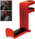 ENHANCE PC Gaming Headphone Holder - Desk Headphone Hanger Esports Headset Holder with Adjustable 360 Rotation, under Desk Hook Clamp, Universal Fit - Built in Cable Clip Organizer - Red