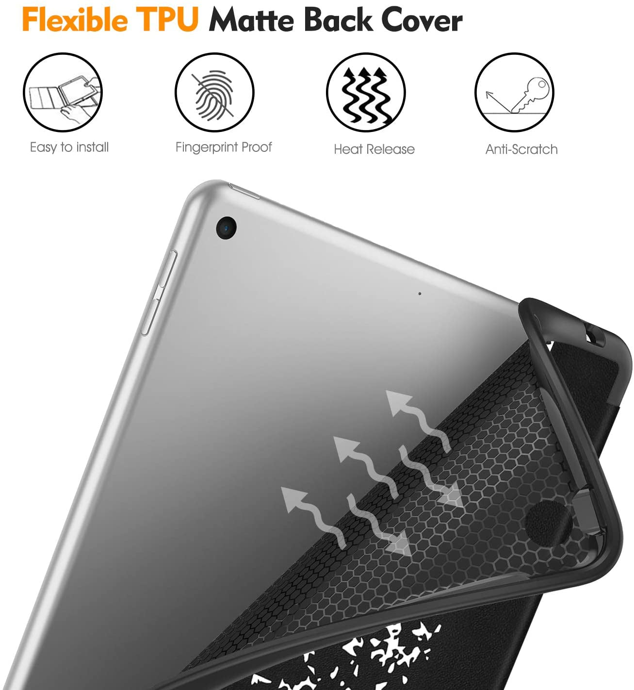 Fintie Slimshell Case for Ipad 9Th / 8Th / 7Th Generation (2021/2020/2019 Model) 10.2 Inch - [Built-In Pencil Holder] Soft TPU Protective Stand Back Cover, Auto Wake/Sleep, Composition Book Black