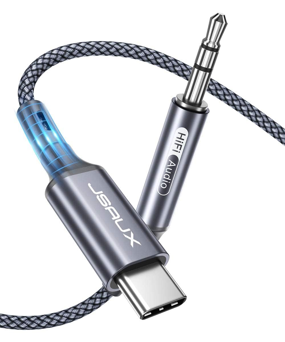 JSAUX USB C to 3.5Mm Audio Aux Jack Cable 3.3Ft, USB Type C to 3.5Mm Headphone Stereo Car Cord Compatible with Iphone 17 16 15 Pro Max Air Iphone 17E, Galaxy S24 S23 S22 Ultra, Ipad Pro, Pixel 9/8