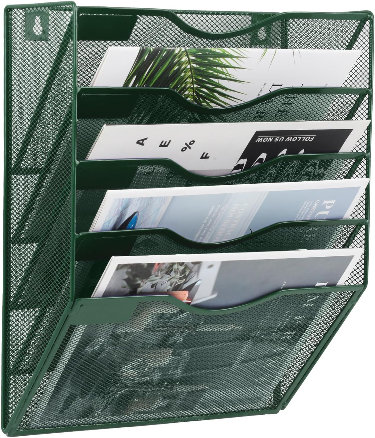 EASEPRES 8 Pocket Mesh Hanging Wall File Organizer, Wall Mounted Mail Paper Document Folder Holder, Clipboard Storage Organization Magazine Rack with Nametag Label for Office Home School, Black