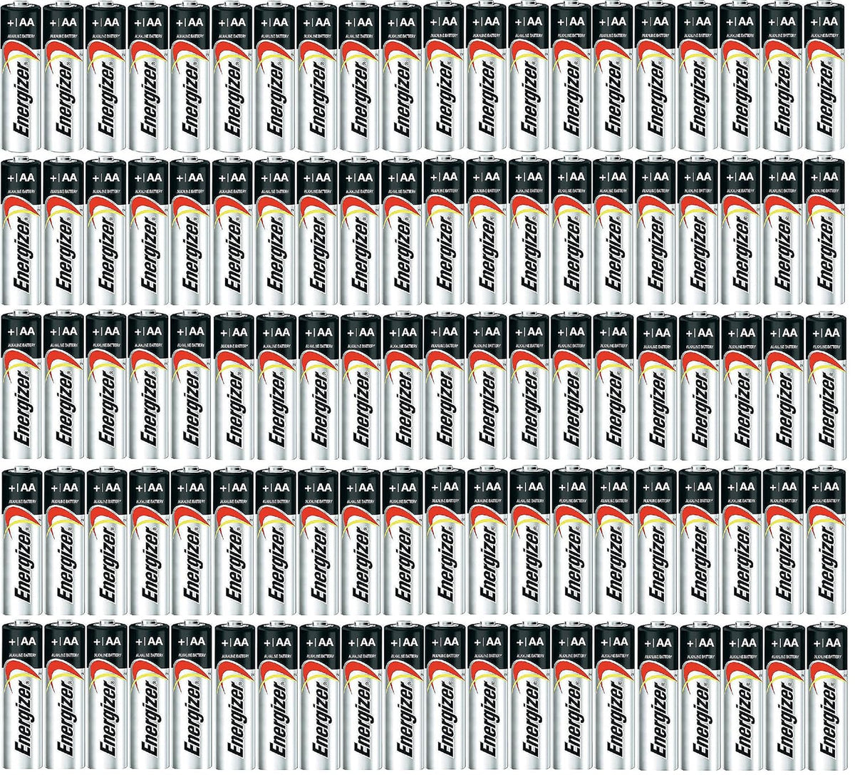 Energizer AA Max Alkaline E91 Batteries Made in USA - Expiration 12/2024 or Later - 100 Count