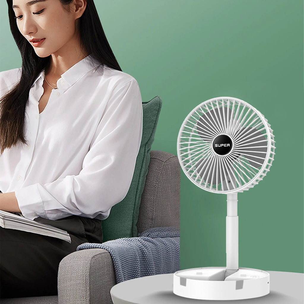 Vikakiooze Cooling Stretchable Fan, Fan Portable, 3 Speeds Desktop Table Fan, Plug in Power Fan, Rotation Strong Wind, Quiet Personal Small Fan for Home Desktop Office, White