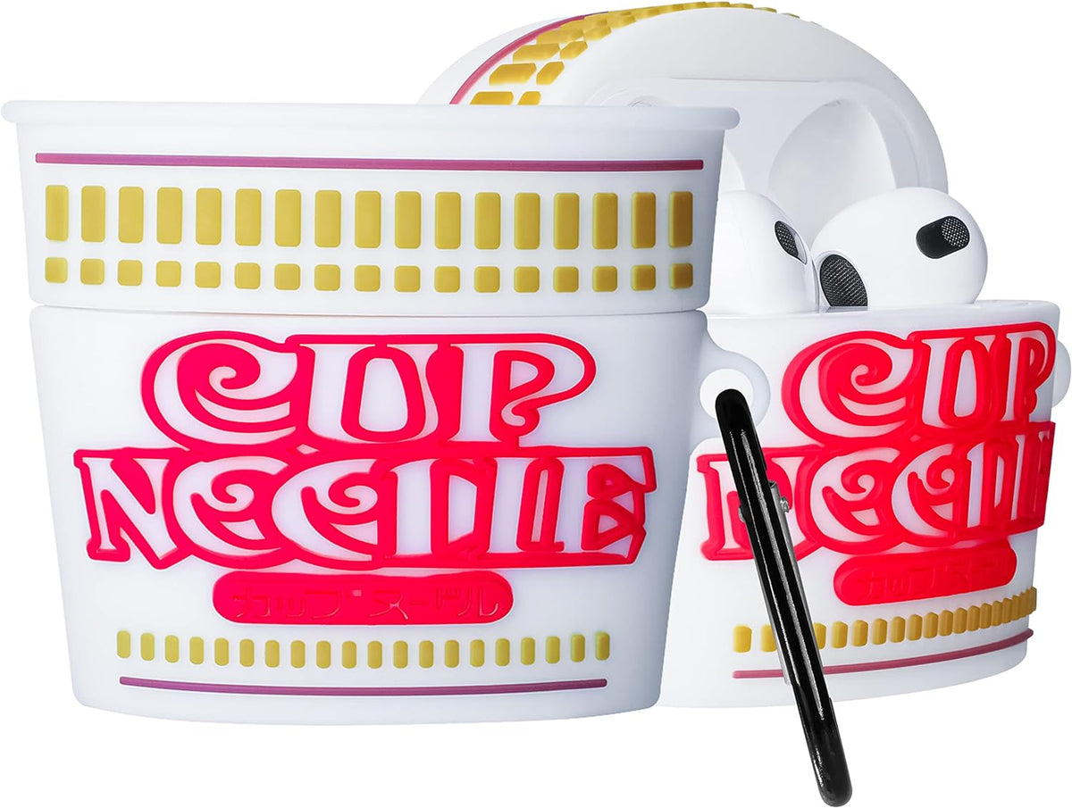 Mulafnxal Case for Airpods 3 3Rd Generation Cute Soft Silicone 3D Funny Fun for Air Pod 3 (2021) Cover Unique Fashion Food Design Skin Cartoon Cases (Cup Noodle)