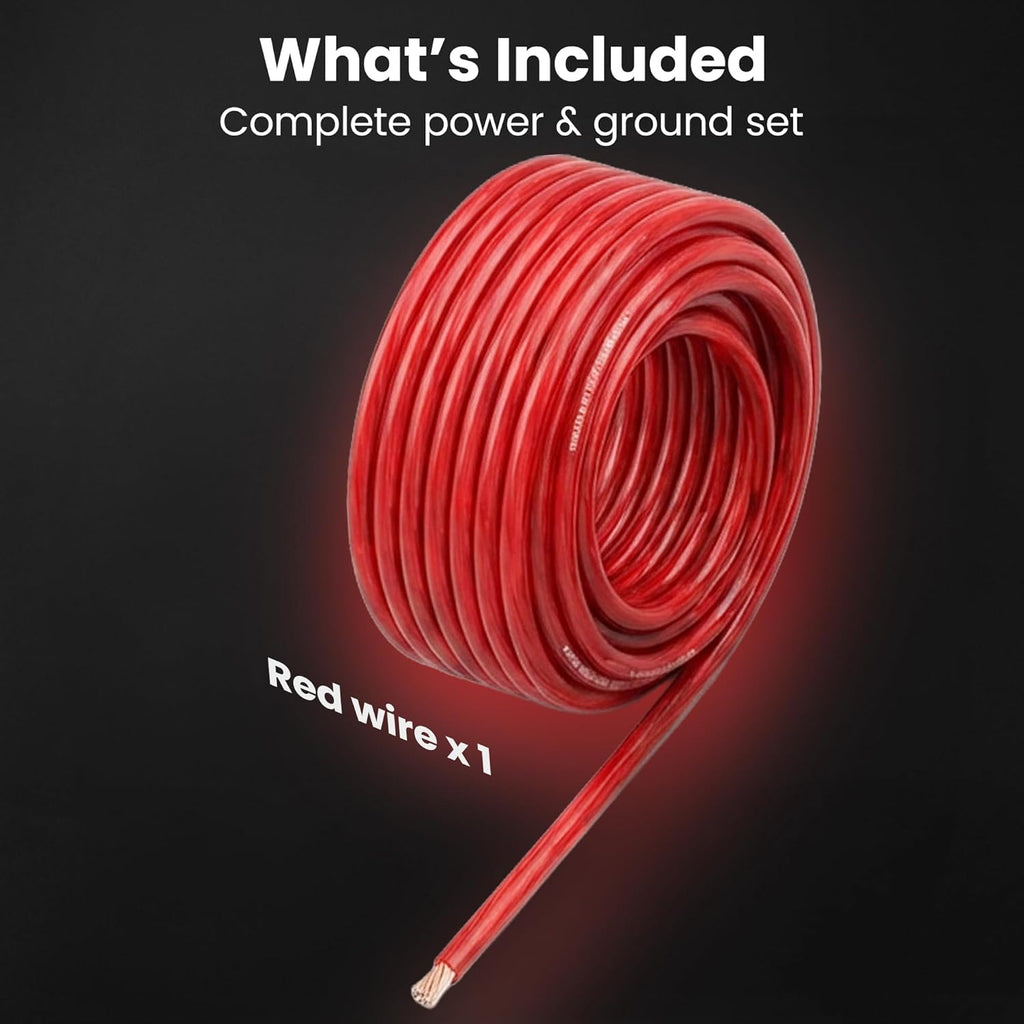Gearit 1/0 Gauge Wire 25 Ft Red, 0 AWG CCA Battery Cable Power/Ground Wire for Car Audio, Amplifier, RV Trailer & Automotive Electrical