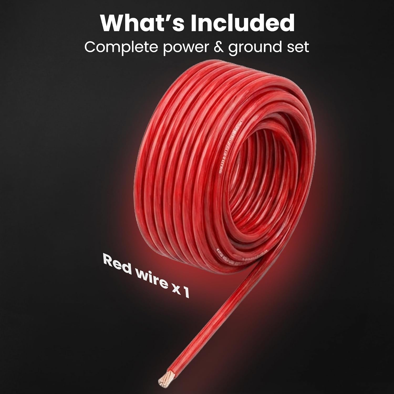 Gearit 1/0 Gauge Wire 25 Ft Red, 0 AWG CCA Battery Cable Power/Ground Wire for Car Audio, Amplifier, RV Trailer & Automotive Electrical