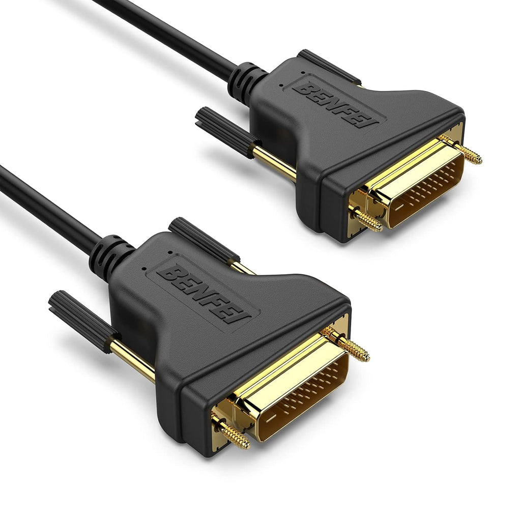 BENFEI DVI to DVI Cable, 1.8 Meter DVI-D 24+1 Gold Plated Cable, Dual Link Support High Resolution 2560X1600 for Gaming, DVD, Laptop, HDTV